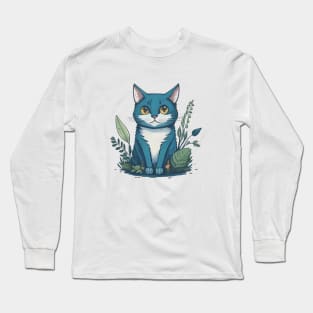 A cat lurking in the grass Long Sleeve T-Shirt